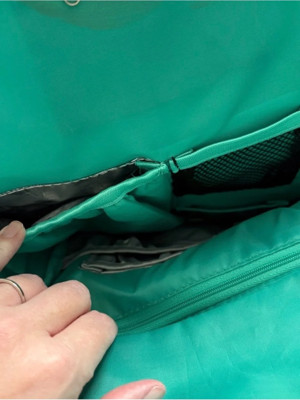 Columbia Black Backpack (diaper bag) with Teal Accents